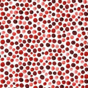Tossed Red Watercolor Dots Fabric by Keepsake Calico - 1/2 Yard - Valentine